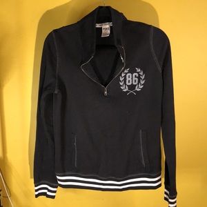 Quarter zip knit long sleeve sweater